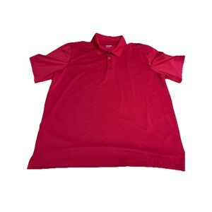 bcg Golf Men's Short Sleeve Collar Buttons Casual Polo‎ Shirt Red Size 2XL